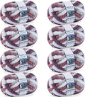 Chunky Yarn for Hand Knitting - #10 Chunky Chenille Blanket Yarn, Jumbo Big Thick Chunky Yarns for Crocheting, Tie Dye Bulky Knit Yarns, 8 Skein (25 yds 8 oz Each Skein), Purple&Mauve&Grey