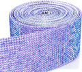 Novani Self Adhesive Rhinestone Ribbon, 1.57 Inch Wide 3 Yards 1 Roll, Deep Purple AB Crystal Diamond Bling Strips for DIY Crafts, Home Decor, Clothing,Shoes, Car Decoration