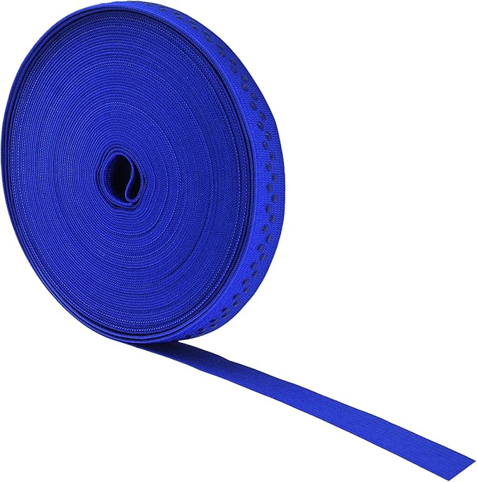 Mandala Crafts 0.5 Inch Elastic Silicone Gripper Tape for Clothing - 10 Yds Dotted Non Slip Elastic Band for Sewing - Royal Blue Silicone Flat Fabric Stretchy Ribbon Straps