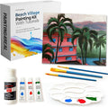 Painting4Real DIY Art Painting Kit for Adults – Learn to Paint Beach Village with Video Tutorials – 9 Pieces Acrylic Paint Set for Adults –Perfect Christmas Crafts & Holiday Gifts for Art Lovers