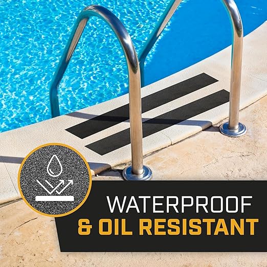 Lockport Anti Slip Tape - Heavy Duty Black Grip Tape for Stairs, 4” x 50ft for Stair Treads Non Slip Outdoor/Indoor - Traction for Ramps and Steps
