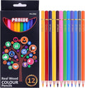Colored Pencils, Premium Soft Core, 12 Professional Colored Pencil for Adults,school and Coloring Book, Artist Drawing Pencils with a Water Color Brush Gift for Blending, Sketching, Shading