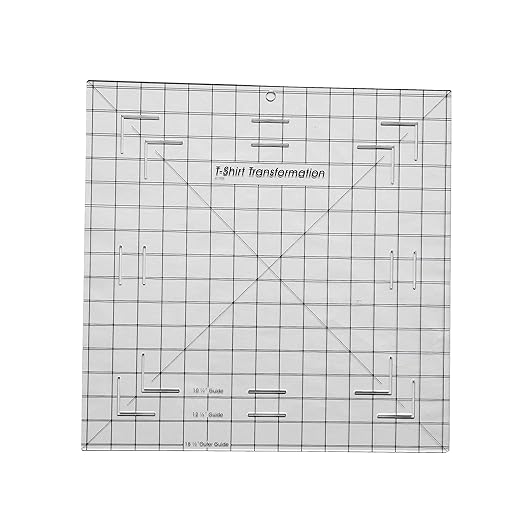 HONEYSEW T-Shirt Alignment Transformation Ruler 15.5x15.5 inches Quilting Template