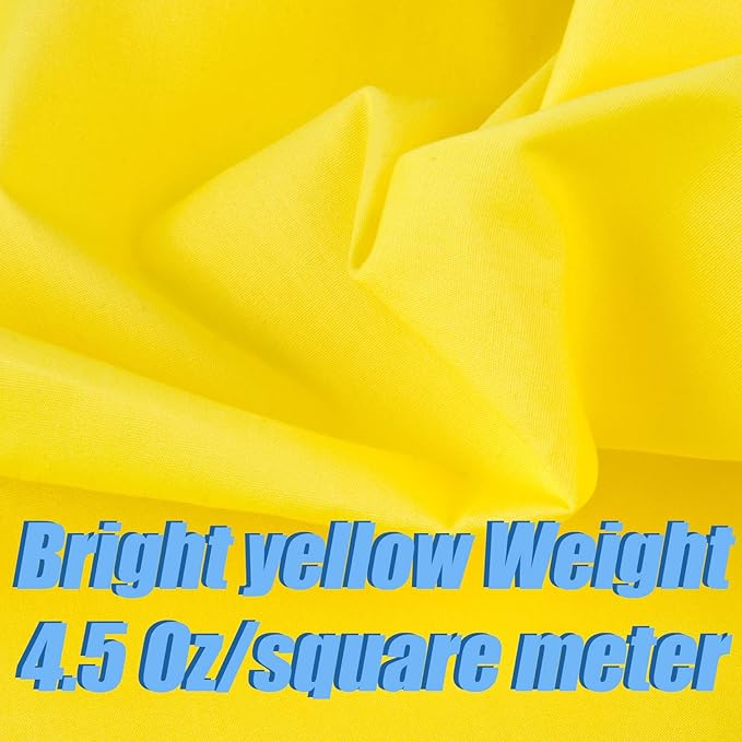 5 Yard Bright Yellow Cotton Fabric, Natural Cotton Poplin Fabric by The Yard, 59 Inches Wide 100% Cotton Fabric, Soft Embroidery Muslin Quilting Material for Sewing Material Apparel Cloth