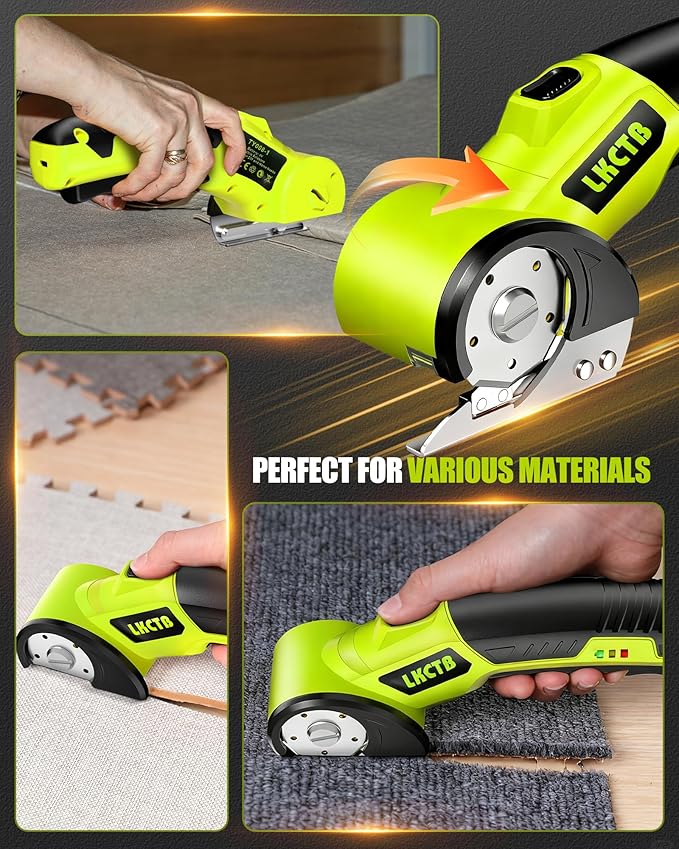 Electric Scissors, Cardboard Cutter, With LED Light, High-Efficiency Brushless Motor, 3000mAh Battery, Tungsten Steel Blade, Suitable for Cloth, Cardboard, Leather, Carpet Wire Rope Cutters