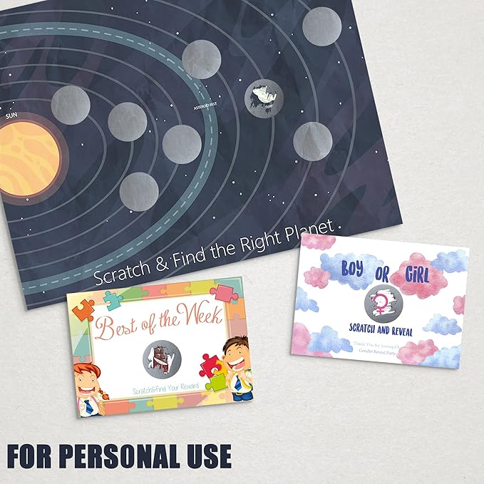 Mr- Label – 1000 Pieces 1 inch Round Scratch Off Stickers – DIY Stickers for Gender Reveal | Reward Programs | Scratch Tickets (Silver)