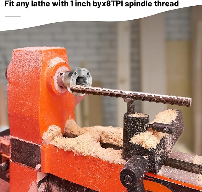 2" Steel Wood Lathe Faceplate,Faceplate for Wood Lathe,Lathe Face Plate Fit for 1" x 8TPI Spindle without Screwchuck