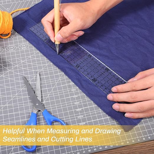 Sibba Quilting Ruler Sewing Ruler Acrylic Anti-Slip Metric Rulers Quilting Templates Cutting Rulers with Non-Slip Rings DIY Quiltings Tools with Clear Printed Lines for Precise Cutting