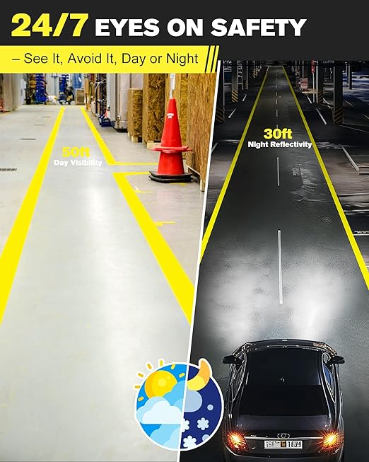Avery Dennison Floor Marking Tape, 2 Inch x 108 Ft Yellow Caution Tape, 3 Rolls Heavy Duty Safety Tape for Indoor & Outdoor, High Adhesion & Durable | Warehouse, Factory, Parking, Retail