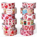12 Rolls Valentine's Day Washi Tape Set, Pink & Red Hearts Decorative Tape Love Letters Roses Masking Tape for Journaling Supplies, Junk Journal, Scrapbooking, DIY Arts & Crafts, Gift Wrapping