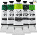 Tusc & Pine Artist Oil Paint - Set of 5, 150 ml, Vibrant Greens, 750 ml of Non-Yellowing, Creamy Consistency, Maximum Pigment Load, Small Batch Oil Paints Made in the USA for Professional Artists
