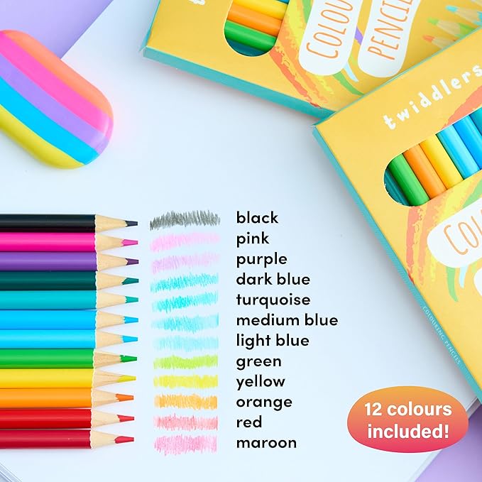 THE TWIDDLERS 24 Packs of Coloring Pencils, 12 Pencils Per Box, 288 Total - 7" Full Length Multipack Drawing Set, Bulk Classroom Party Favors, Art Sketching Pencils for Kids & Adults