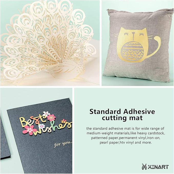 Cutting Mats for Cricut Maker 3,Explore 3,Maker,air 2,12x12 inch Standard+Light+Strong Grip 3 Mats Xinart 12x12" Variety Adhesive Replacement Cut Mats for Cricut
