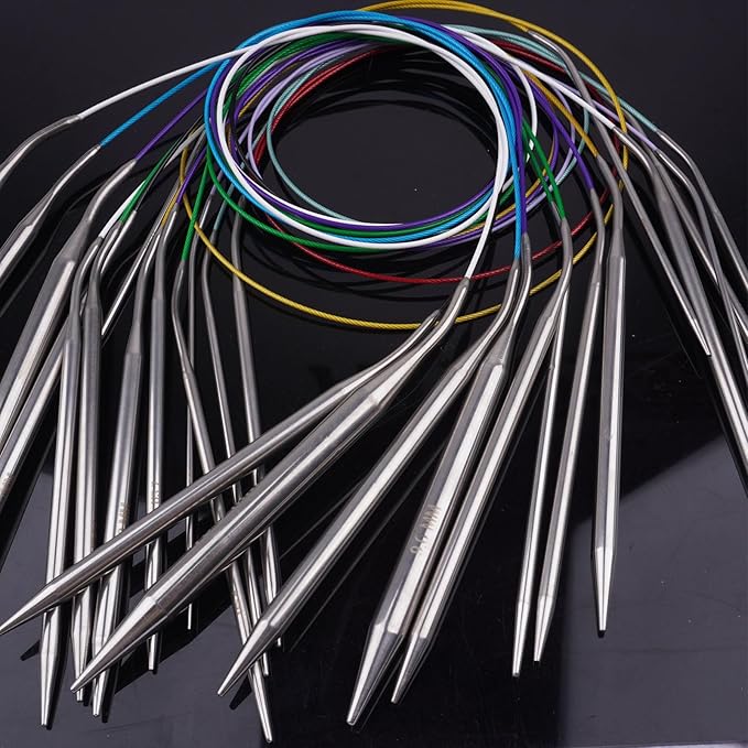 Circular Knitting Needles 32inches/80cm,Size US 13(9mm) Stainless Steel Round Knitting Needles for Handmade Knitting DIY