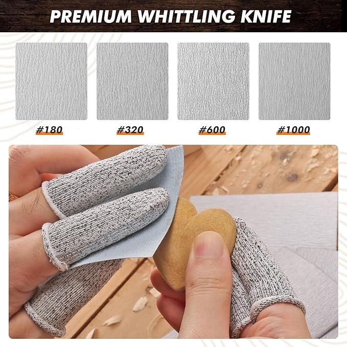 Wood Carving Tools Kit for Beginners 23pcs Hand Carving Knife Set Craft Engraving Supplies Include All-Purpose Cutting Knife and with Cut Resistant Gloves for Kids Adults Woodcrafts DIY