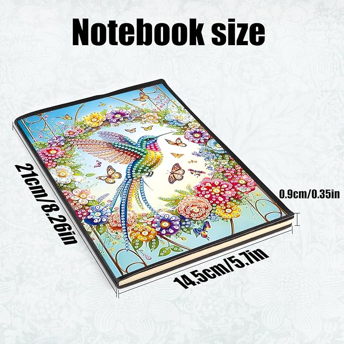 DIY Diamond Painting Notebook Kit, Theme of Birds, Special Shaped Diamond Art Notebook Journal Sketchbook for Writing & Drawing
