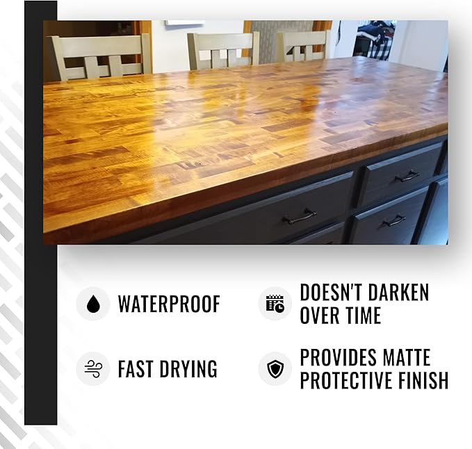 Real Milk Paint Dark Half Tung Oil Mix with Pine for Wood Finishing, Cutting Boards, Butcher Blocks, Wood Floors, Clay, Stone, Slate, 32 Ounces