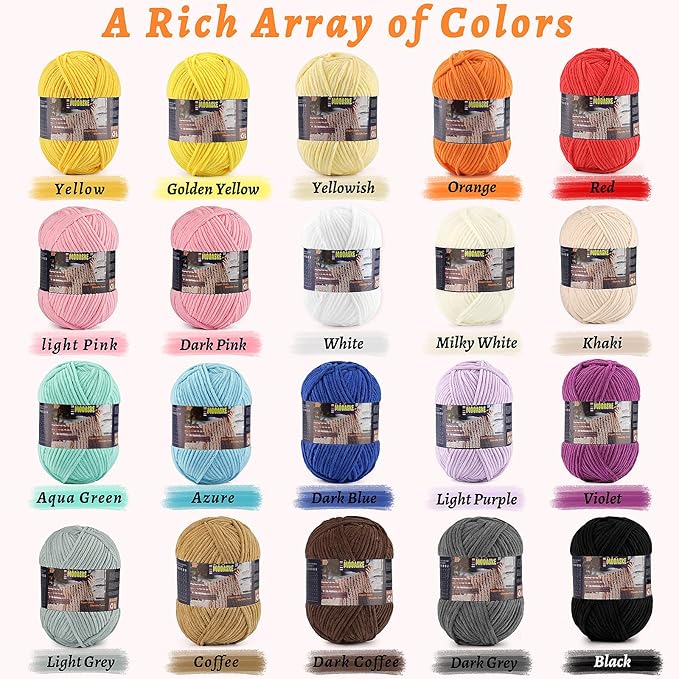 Fluffy Chenille Yarn for Crocheting - Baby Blanket Yarn for Knitting - Velvet Yarn for Amigurumi Crochet, Ultra Soft Yarns Weight Per Roll 200g/7oz, Length 240m/262yard