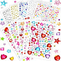 2168pcs Valentines Gem Stickers Rhinestones for Crafts, Sparkling Cute Star Heart Round Small Stickers for Women Adults, Glitter Jewels Stickers for Face Eye Body Makeup, DIY Decoration, WUINOID