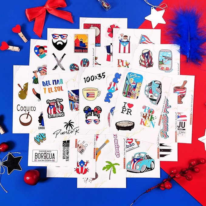 BulbaCraft Puerto Rico Stickers, Puerto Rican Stickers for Water Bottles and Laptop, Gifts for Women & Men