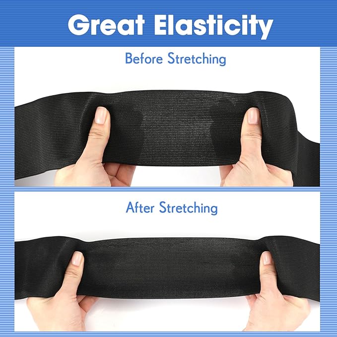 EBOOT 1 Pcs Elastic Spool (3 Inch X 10 Yard,Black)