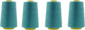 Mandala Crafts 4 Pack of Serger Threads Cones Spools - 20S/2 24000 Yards Polyester Turquoise Threads for Sergers Machine and Overlock Quilting Sewing Machine