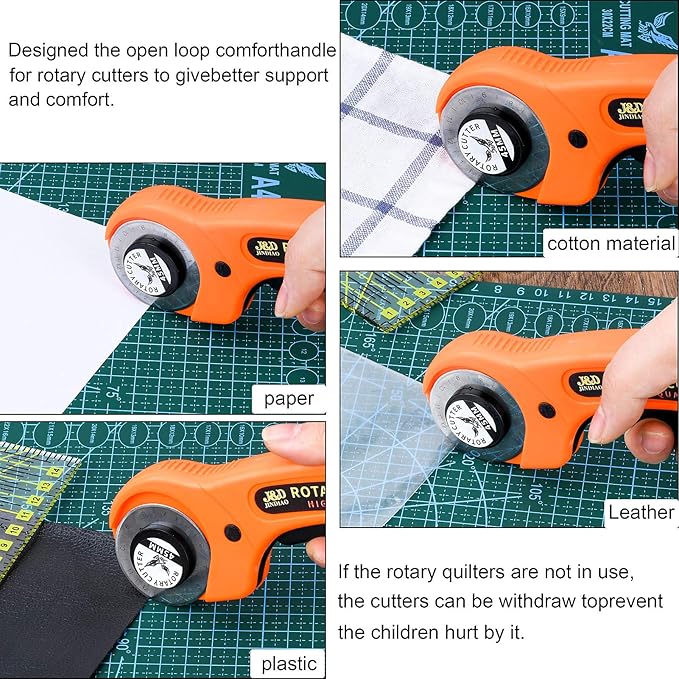 104Pcs Rotary Cutters, Rotary Cutter Set with Cutting Mat, Patchwork Ruler, Carving Knife, Rotary Cutter Kit for Sewing and Quilting