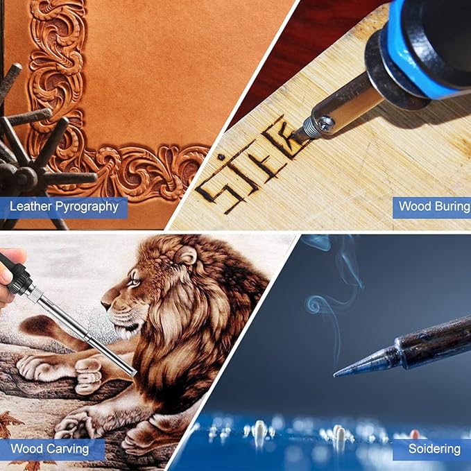 Cunyuer Wood Burning Tips, Wood Burning Tool Pen Tips, Stippling Tips for Wood Pyrography, Walnut Hollow Wood Burning Tips Only, Brass Tip Sets for Carving Embossing