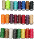 24 Colors Waxed Thread, Leather Sewing,Hand Stitching Thread for Hand Sewing Leather and Bookbinding, 13Yards Per Color