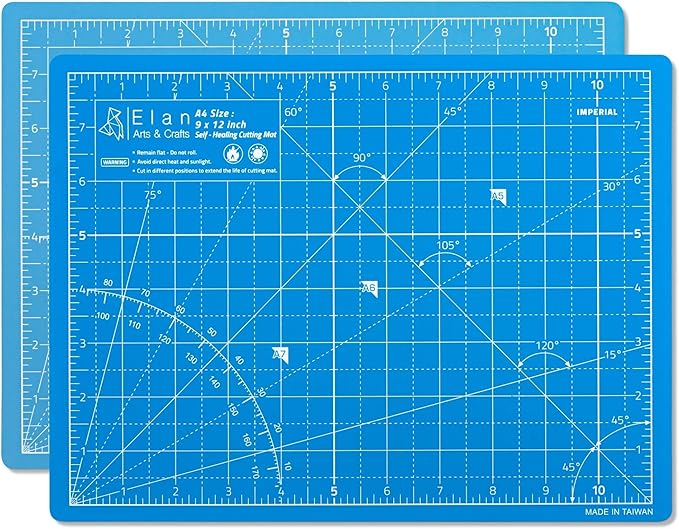 Elan Cutting Mat A4 Blue, Self Healing Cutting Mat 9x12 Inch, 5-Ply Craft Board Blue, Hobby Board for Crafts 9x12 Inch