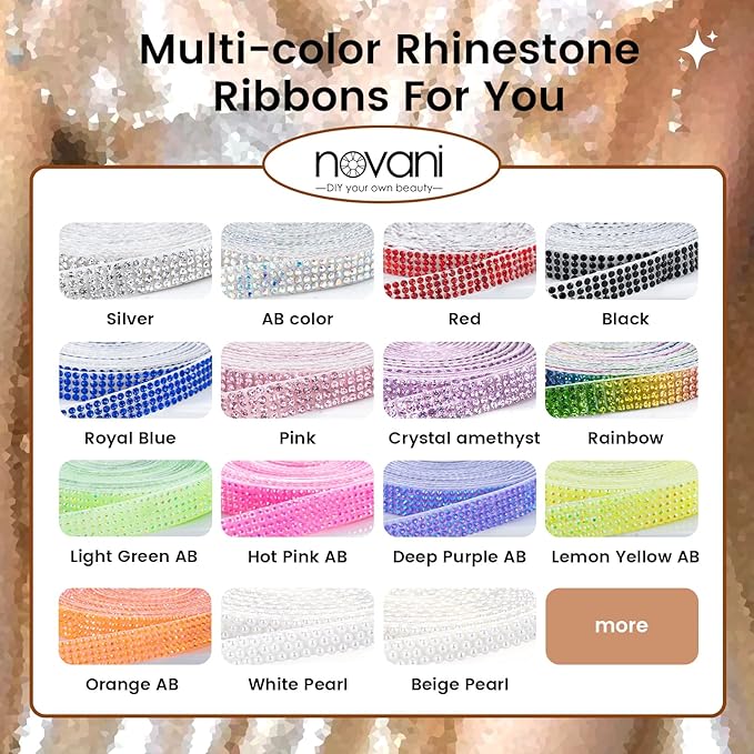 Novani Self Adhesive Pears Ribbon 1 Roll - 3 Yards Beige Pearls Crystal Diamond Bling Strips Glitter Resin Ribbon for Crafting Home DIY Decoration（Beige,0.35 Inch,3Y）