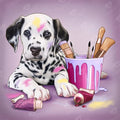 DIAMOND ART CLUB Paint Me Beautiful - Dalmation Diamond Painting Kit, Fun DIY Crafts for Adults, Round Diamond Art Canvas, 13" x 13"