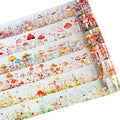 6 Rolls Whimsical Mushroom Forest PET Tape Set, Cottagecore Botanical Stickers for Journaling, Scrapbooking, DIY Crafts Supplies, 1.57"x78.7"