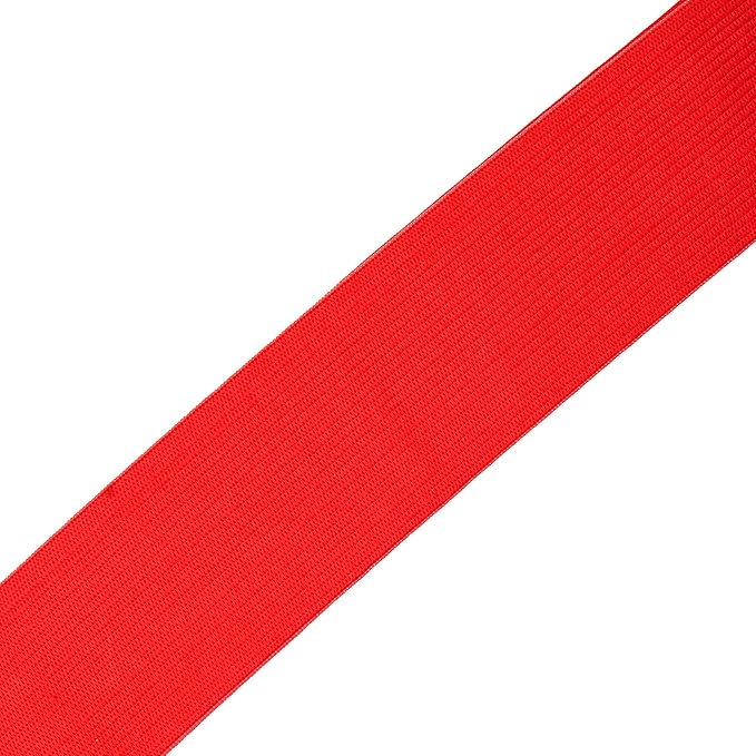 Mandala Crafts Wide 1.5 Inch Red Elastic Bands Spool for Pants Waistbands Sewing and DIY Crafts, 50 YD Stretchy Flat Fabric Strap Knit Elastic Band for Wig