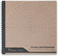 KOALA TOOLS - Circular Grid Sketchbook with Polar Coordinate Graph Paper, Polar Grid for Circular Designs, Mandala, and Geometric Patterns, 8.5 x 8.5 inches, 60 pages - Pack of 1
