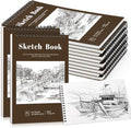 12 Pack Sketch Book, 9 x 12 Inch Sketchbook, 68lb/100gsm Top Spiral Bound Sketch Pad, Acid Free Art Supplies Drawing Painting Sketching Paper for Kids, Adults, Beginners, Artists (Tan)