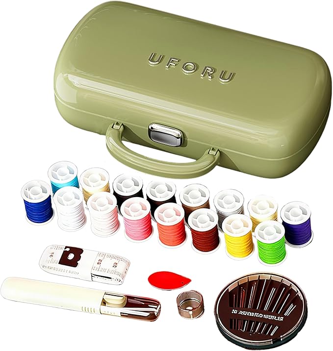 Used Green Sewing Kit, 135 Pcs Family Sewing Supplies Repair Kit Traveler Sewing Kit Sewing Thread Accessories DIY Sewing Supplies Organizer (Used Green)