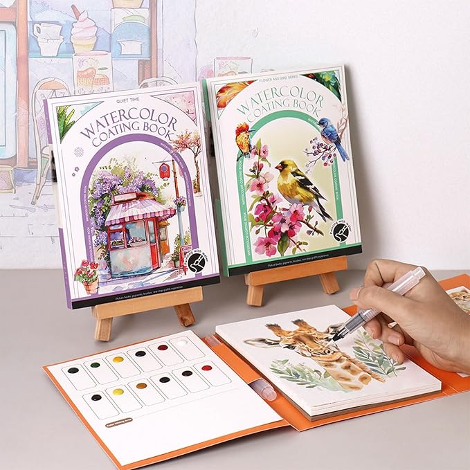 Watercolor Kit, Creative Stress Relief Kit Watercolor Painting Book, Water Colors Paint Adult Set, DIY 3-Fold Watercolors Pad for Beginners and Enthusiasts (Aa)