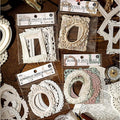 40PCS Vintage Frame Scrapbook Decoration Paper - MAXLEAF 4Themes Journaling Scrapbooking Supplies Craft Relievo Paper for Junk Journals Photos Card Making Decorative Album