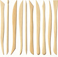 10 Pieces Wooden Clay Sculpting Tools, Double Ended Ceramic Wooden Clay Modeling Sculpture Tools Pottery Dough Modeling Tool Kit for Cutting Carving Shaping Detailing