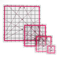 Quilting Rulers,Sewing Rulers,4 Piece Quilting Square Templates Red(2.5"X2.5",4.5"X4.5",6"X6",9.5"X9.5")