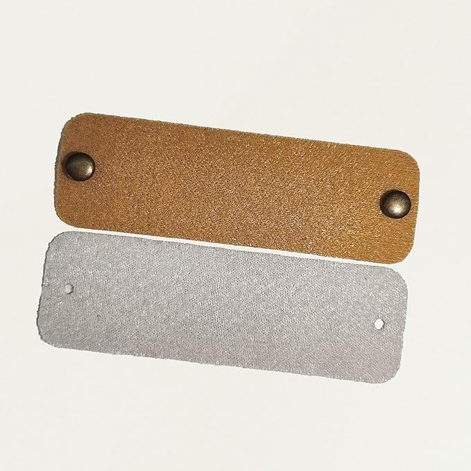 callie Personalized 10-100Pcs Leather Tags with Rivets - Custom Text & Initial, Handmade with Love Labels for Crochet Items, Gifts for Knitting Sewing Crafting Lovers