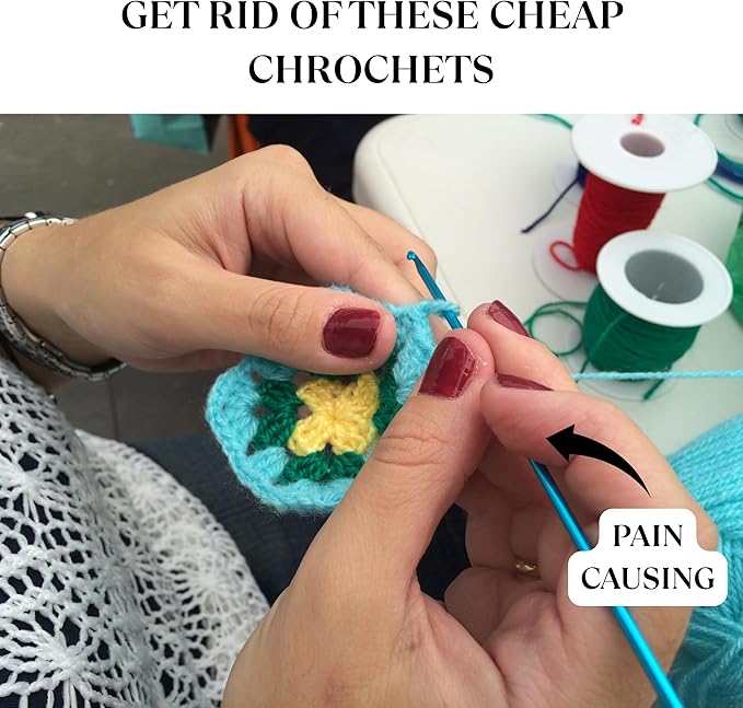 Shesham Wood Crochet Hooks Set of 13 - Sizes 3.5 mm to 12 mm – Premium Wooden Hooks for Knitting and Crocheting | Natural Wood Craft Tools | Perfect Mother's Day Gift