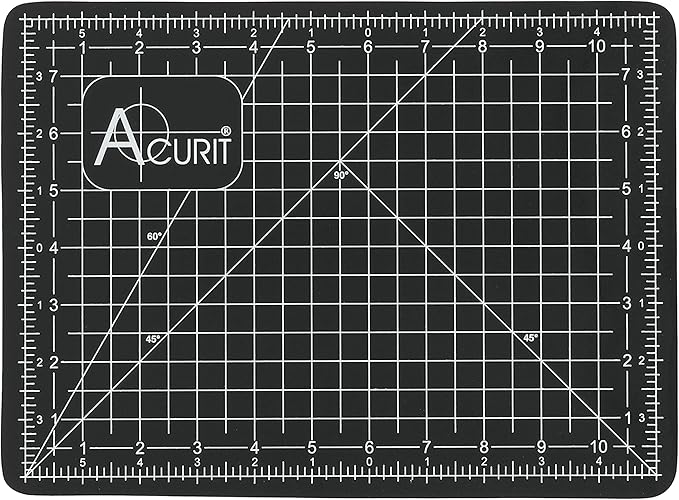 Acurit Self-Healing Cutting Mats - Self-Healing Craft Mats for Cutting, Measurements, Studios, Design, & More! - [Black - 9x12"]