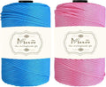 Maxee Premium Polyester Macrame Cord 3 mm × 218 yd (2 Pack),3mm 100% Polypropylene Macrame Cord,Ideal for Crochet, Wall Hangers, Bags, Rugs & DIY Crafts