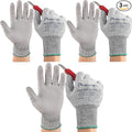 Dowellife 3 Pairs Level 5 Cut Resistant Work Gloves for Men and Women, PU Coated Breathable Gardening Gloves, Thin Flexible and Firm Grip for Mechanics and Fishing (X-Large, Grey)