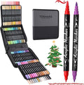 80 Colors Acrylic Paint Markers - Waterproof Dual Tip Acrylic Paint Pens with Brush & Fine Tip Professional Marker Set Scrapbook Markers for Paper Rock Wood Fabric Glass Ceramic and DIY Crafts