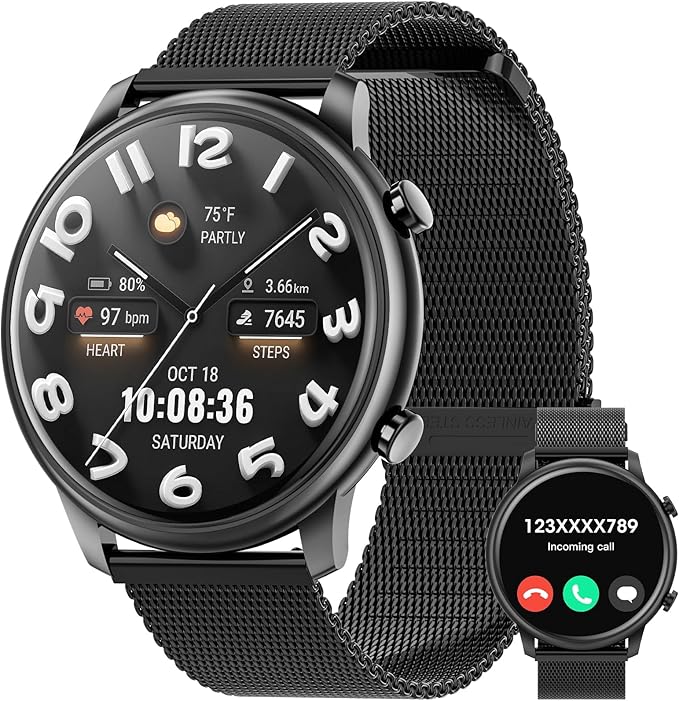 Hwagol Smart Watches for Women Android Phones iPhone Compatible(Bluetooth Call),1.39'' Round Fitness Tracker Heart Rate/SpO2/Sleep Monitor,100+Sport Modes Pedometer