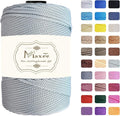 Maxee Premium Polyester Macrame Cord 3 mm × 218 yd,3mm 100% Polypropylene Macrame Cord,Ideal for Crochet, Wall Hangers, Bags, Rugs & DIY Crafts(Light Gray)