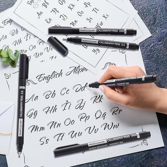 Calligraphy Pens, 10 Size Calligraphy Pens for Writing, Brush Pen Calligraphy Set for Beginners, Calligraphy Brush Pens, Hand Lettering Pen for Art Drawing, Sketching, Scrapbooking